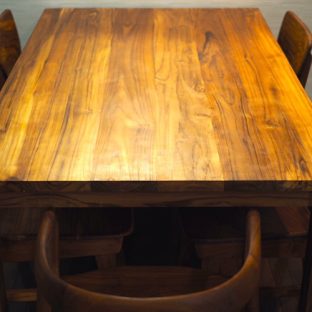 ダイニングテーブル　チーク材(継板)