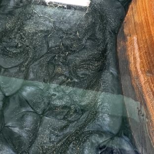 一枚板　レジン着色について