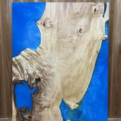 一枚板　レジン新着情報（ポプラ×ブラックスモーク・トチ×ブルースモーク）